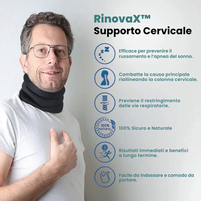 RinovaX™ – Supporto Cervicale Anti‑Russamento